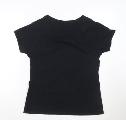 Marks and Spencer Women's Black Colourblock Active T-Shirt Size 14