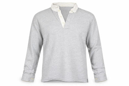 Zara Men’s Grey Long Sleeve Cotton Polo Shirt Size S
