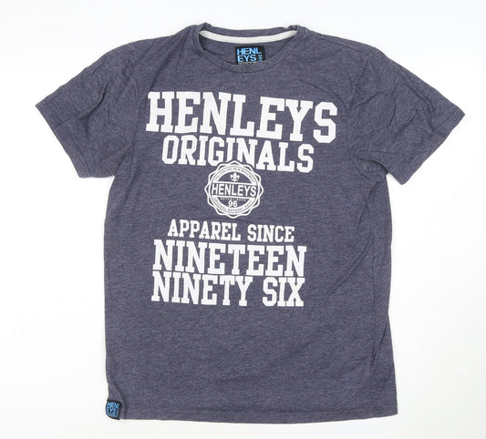 Henleys Originals Men's Blue Graphic Print T-Shirt Size M