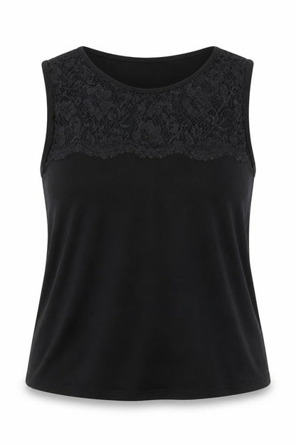 Red Herring Women’s Black Lace Panel Sleeveless Tank Top Size 12