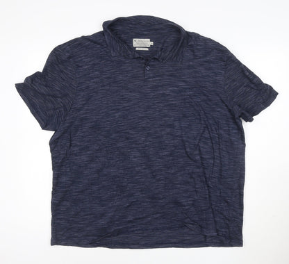 Tu Mens Navy Blue XXL Cotton Short Sleeve Polo Shirt