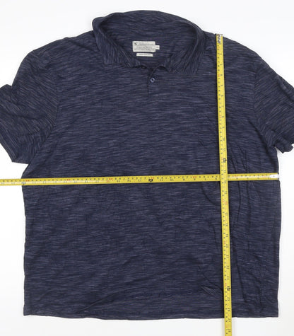 Tu Mens Navy Blue XXL Cotton Short Sleeve Polo Shirt