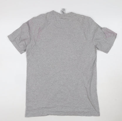 Adidas Men's Grey Crew Neck Short Sleeve Graphic T-Shirt Size M