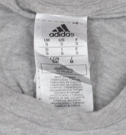 Adidas Men's Grey Crew Neck Short Sleeve Graphic T-Shirt Size M
