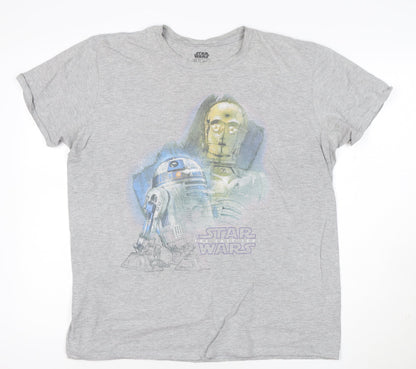 Star Wars Men's Grey XL Graphic Print T-Shirt by Bravado