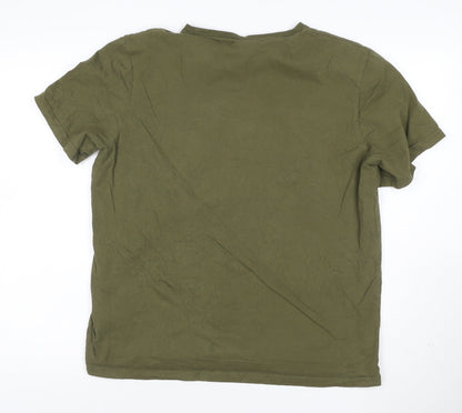 Ellesse Womens Green Cotton Short Sleeve Basic T-Shirt UK 14