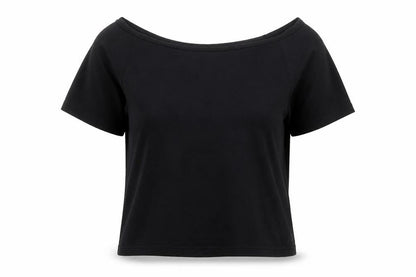 Warehouse Women’s Black Off Shoulder Cotton Jersey Top Size 14
