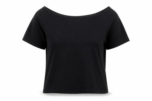 Warehouse Women’s Black Off Shoulder Cotton Jersey Top Size 14