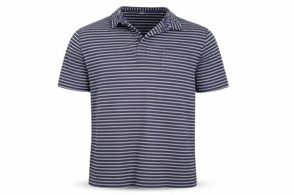 Authentic Men's Blue Striped Cotton Polo Shirt L