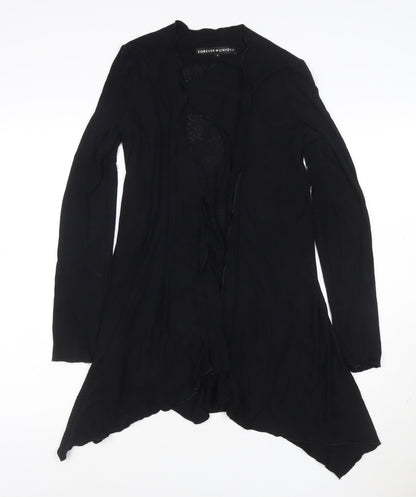 Forever Unique Womens Black Skull Crystal Cardigan Size 10 Cotton Blend