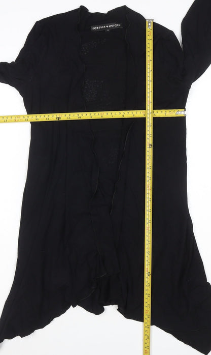 Forever Unique Womens Black Skull Crystal Cardigan Size 10 Cotton Blend