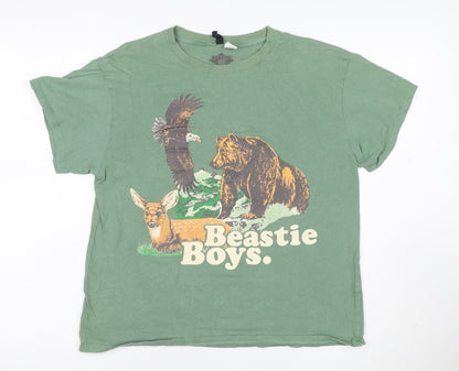 H&M Divided Women’s Green Beastie Boys Graphic Cotton T-Shirt S