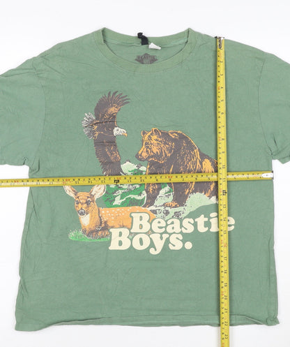H&M Divided Women’s Green Beastie Boys Graphic Cotton T-Shirt S