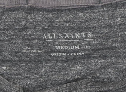 AllSaints Men's Grey Crew Neck Short Sleeve T-Shirt Medium