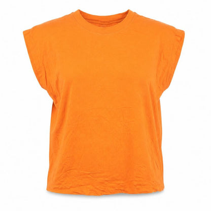 Jigsaw Women's Orange Basic Cotton Modal Sleeveless T-Shirt M