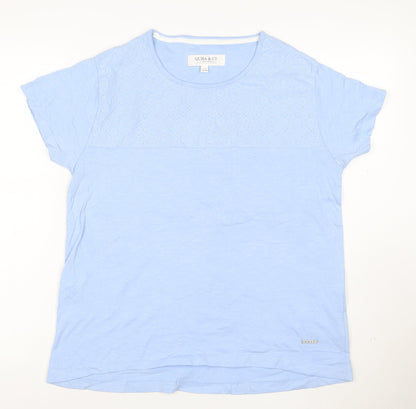 Quba & Co Womens Blue Cotton Short Sleeve T-Shirt Size 10