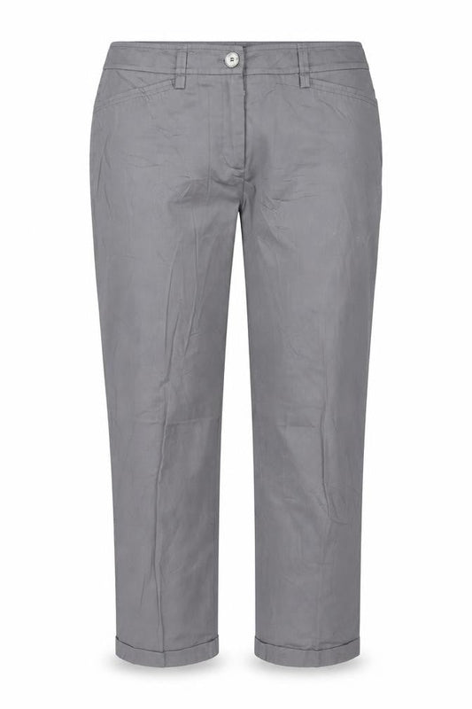 Gerry Weber Women Grey Cotton Blend Cropped Trousers Size 12