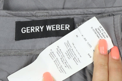 Gerry Weber Women Grey Cotton Blend Cropped Trousers Size 12
