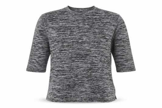 Warehouse Women Grey Mock Neck 3/4 Sleeve Jersey Top Size 8