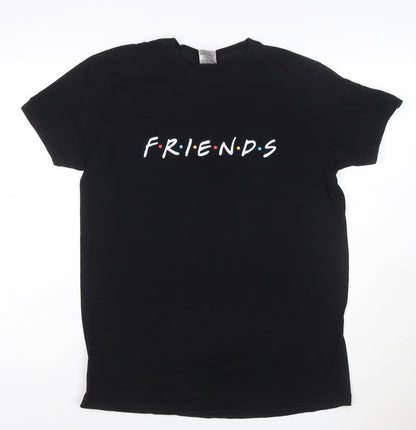 B&C Collection Men's Black Friends Graphic T-Shirt Size S