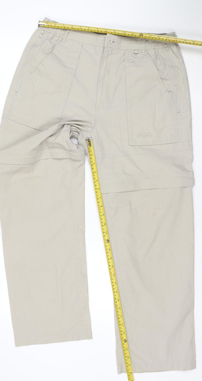 Peter Storm Men's Beige 34S Lightweight Cargo Travel Trousers
