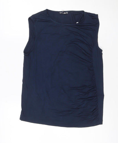 Jaeger Women Blue Sleeveless Basic Jersey Blouse M