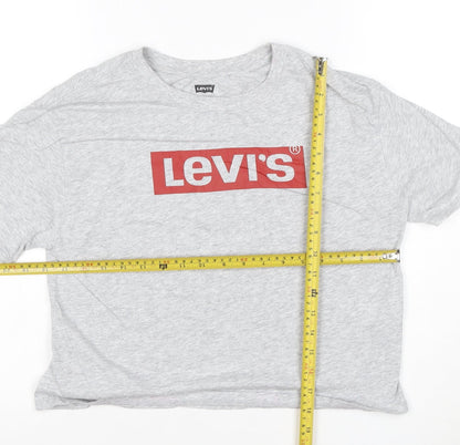 Levi's Girls Grey Logo T-Shirt 14 Years Crew Neck Short Sleeve