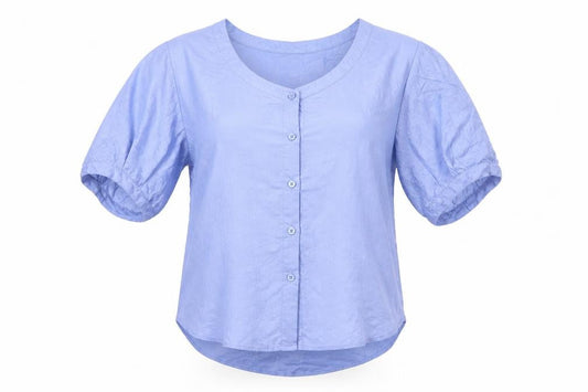 Joules Women Blue Viscose Button-Up Short Sleeve Top XS