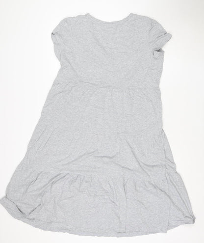 Noisy May Women Grey XS T-Shirt Dress Casual Jersey Cotton