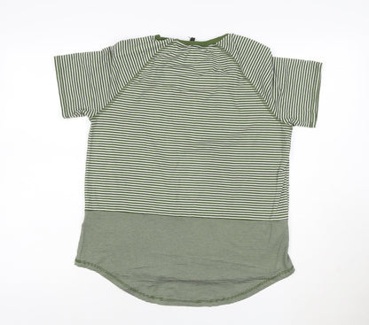 Next Womens Green Striped Short Sleeve Jersey T-Shirt Size 12