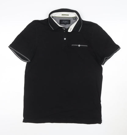 Ted Baker Men's Black Short Sleeve Cotton Polo Shirt Size M