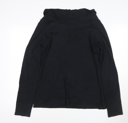 Long Tall Sally Women's Black Roll Neck Long Sleeve Cotton T-Shirt Size L
