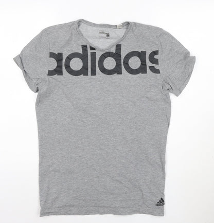 Adidas Mens Grey Climalite Essentials Short Sleeve Crew Neck T-Shirt L