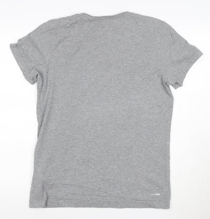 Adidas Mens Grey Climalite Essentials Short Sleeve Crew Neck T-Shirt L