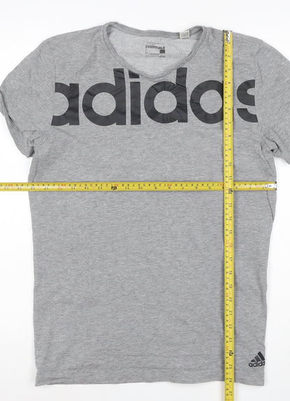 Adidas Mens Grey Climalite Essentials Short Sleeve Crew Neck T-Shirt L