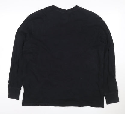 Cotton On Men’s Black Long Sleeve Graphic T-Shirt L Regular Fit