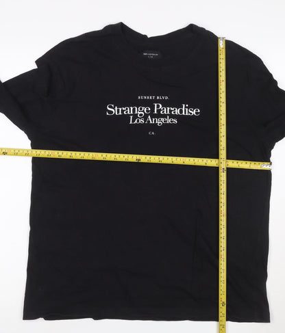 Cotton On Men’s Black Long Sleeve Graphic T-Shirt L Regular Fit