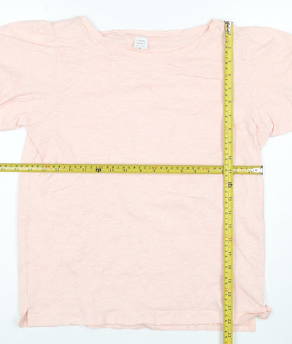 John Lewis Women Pink Cotton Puff Short Sleeve T-Shirt Size 10