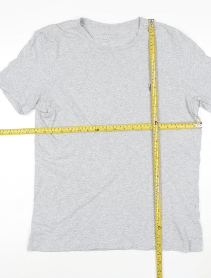 AllSaints Men's Grey Cotton Crew Neck T-Shirt Size L