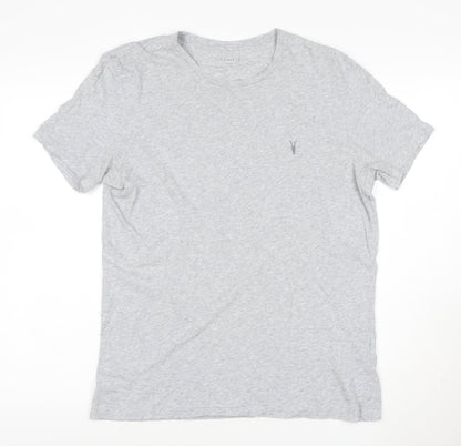 AllSaints Men's Grey Cotton Crew Neck T-Shirt Size L