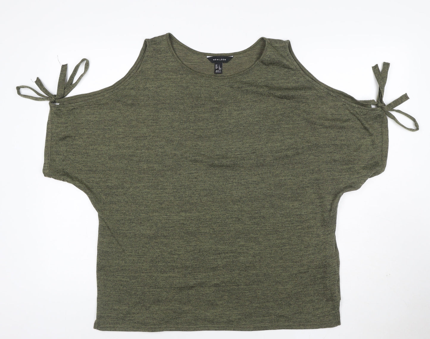 New Look Women’s Green Cold Shoulder T-Shirt Size L