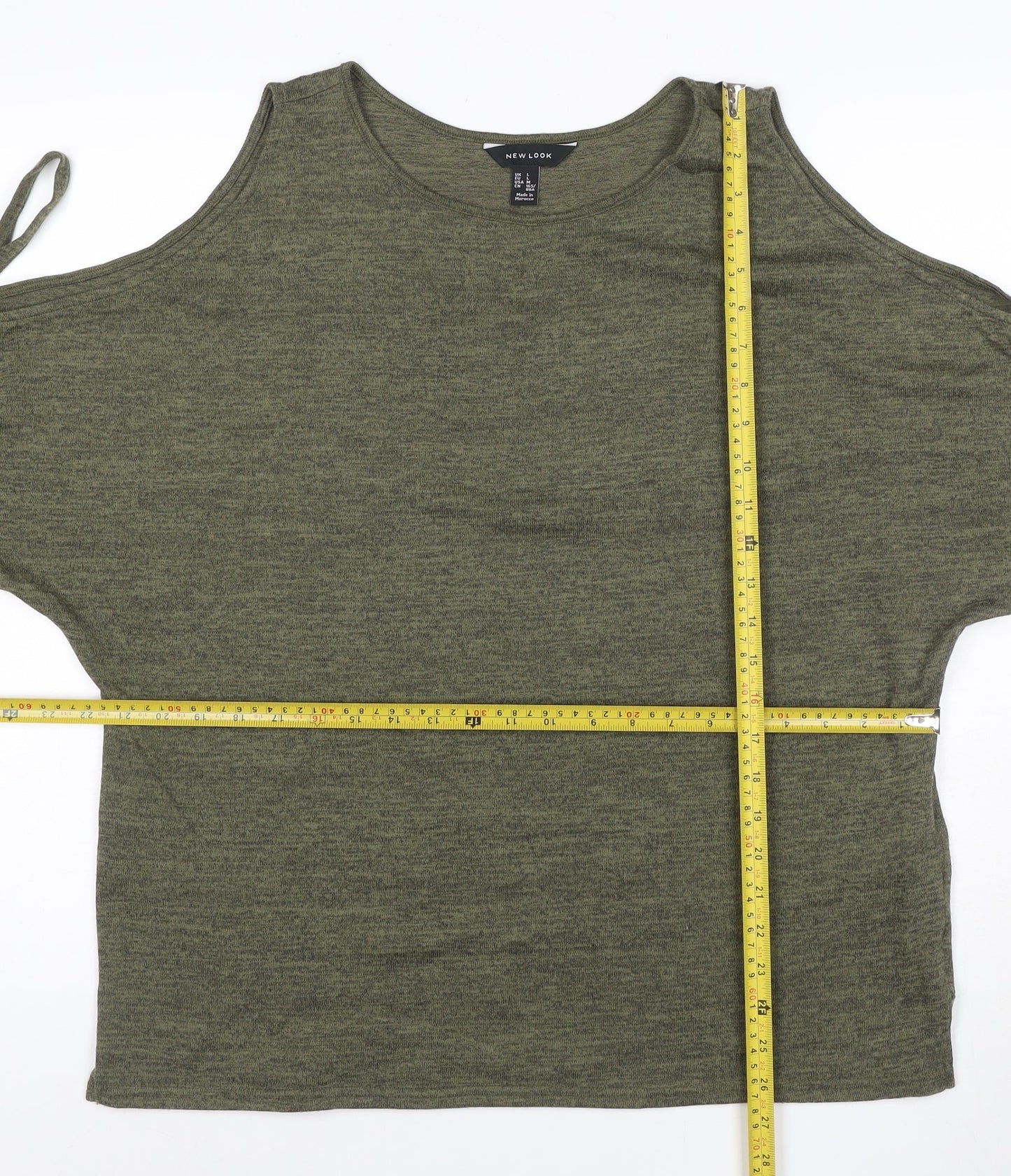 New Look Women’s Green Cold Shoulder T-Shirt Size L