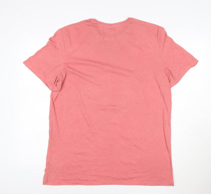 Volkswagen Men's Pink XL Graphic Beach Campervan Cotton T-Shirt