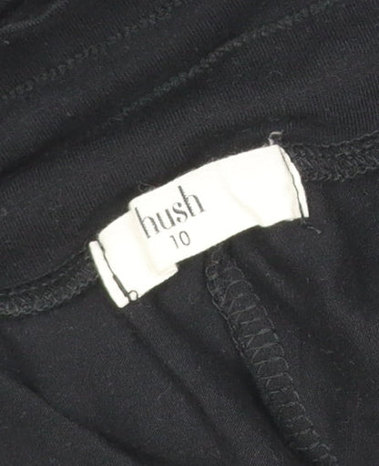 Hush Womens Black Size 10 Jersey Jogger Trousers with Zip Detail