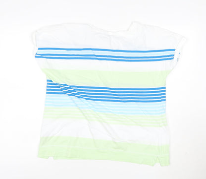 Marks and Spencer Women’s Multicoloured Striped Cotton T-Shirt Size 18