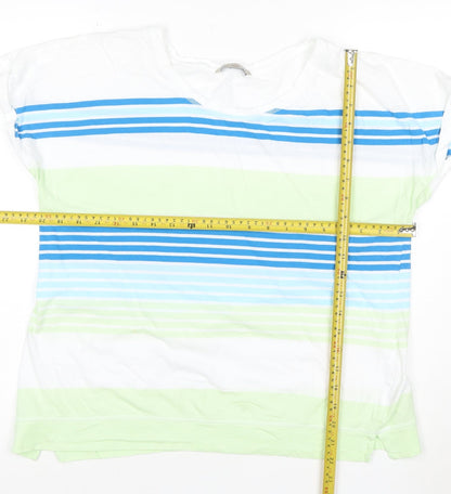 Marks and Spencer Women’s Multicoloured Striped Cotton T-Shirt Size 18