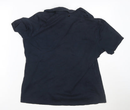 Gerry Weber Women Blue Size 12 Cotton Collared Polo Shirt