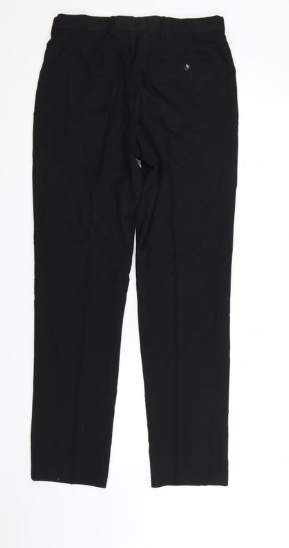 Marks and Spencer Men's Black Regular Fit Dress Trousers 32W 33L