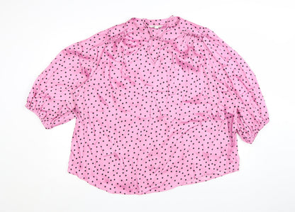 Marks and Spencer Women's Pink Polka Dot Tunic Blouse UK 24