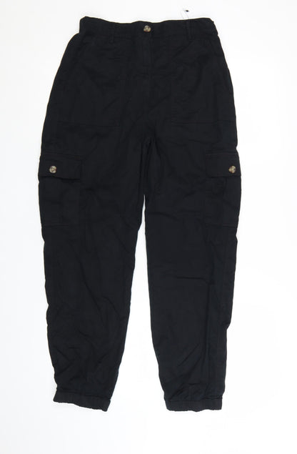 Marks and Spencer Womens Black Size 8 Cargo Trousers